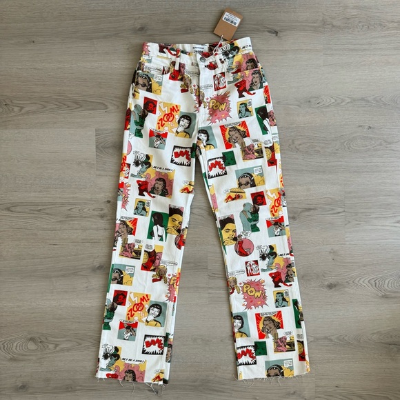 NWT Reformation Comic Book Color High Waisted Straight Jeans Pants Size … - Picture 13 of 16